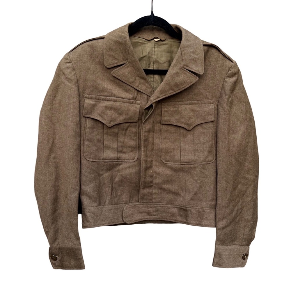 VTG WW2 1940s US Army Ike Jacket Military Wool Field Coat Brown 38R Eisenhower